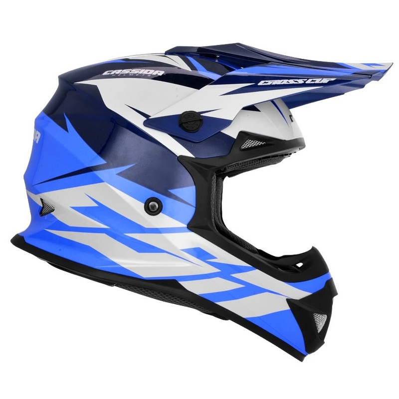 Casque de motocross Cassida Cross Cup Two noir-blanc-bleu