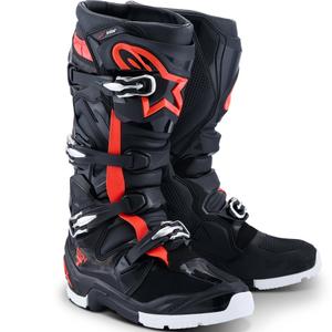 Bottes de moto Alpinestars TECH 7 Enduro Drystar noir-rouge fluo-blanc