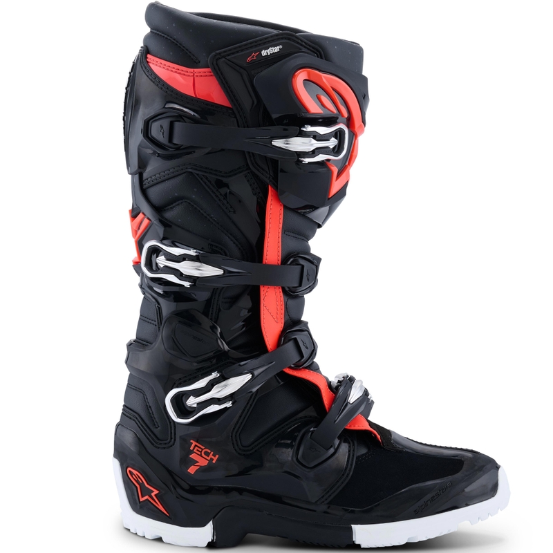 Bottes de moto Alpinestars TECH 7 Enduro Drystar noir-rouge fluo-blanc