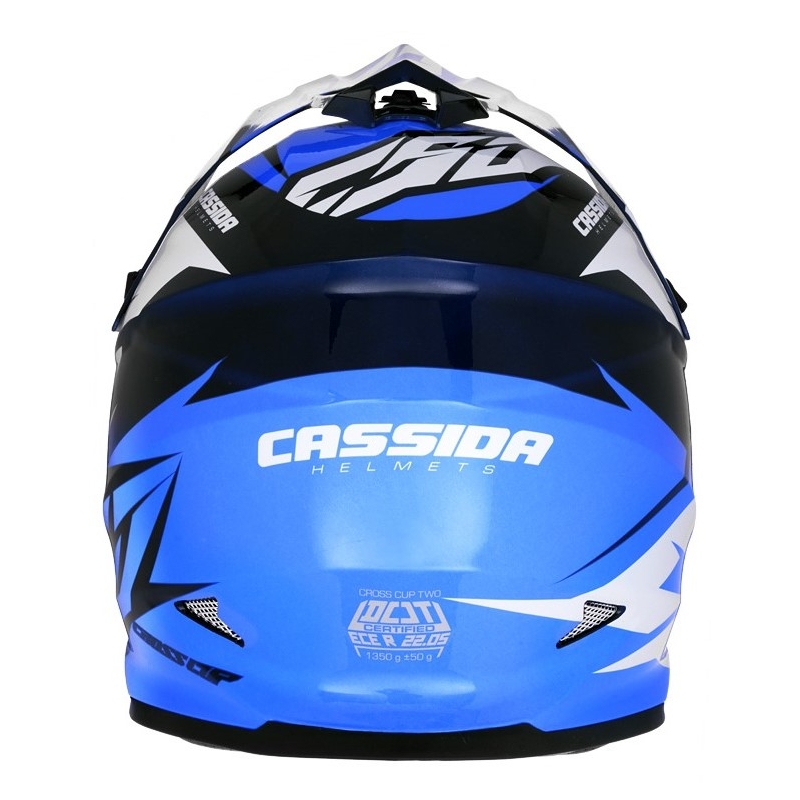 Casque de motocross Cassida Cross Cup Two noir-blanc-bleu
