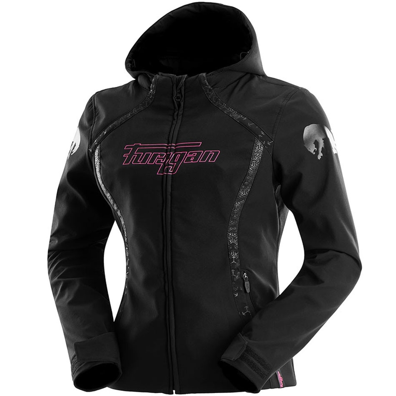 Veste de moto pour femme Furygan Skye, noir et rose