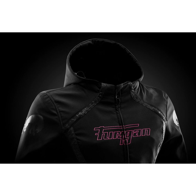 Veste de moto pour femme Furygan Skye, noir et rose
