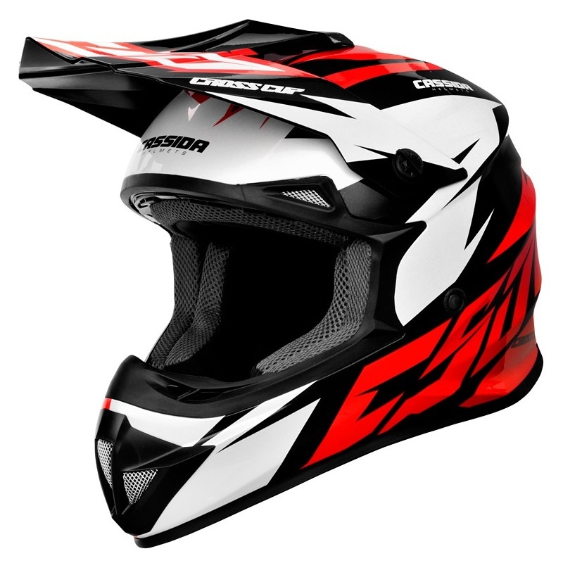 Casque de motocross Cassida Cross Cup Two noir-blanc-rouge