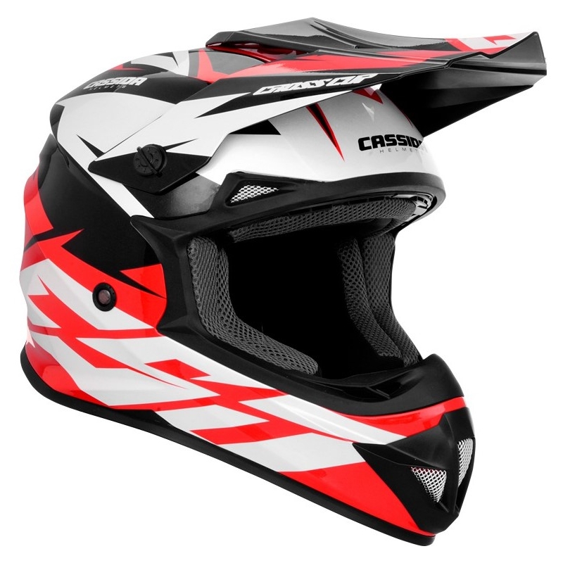 Casque de motocross Cassida Cross Cup Two noir-blanc-rouge