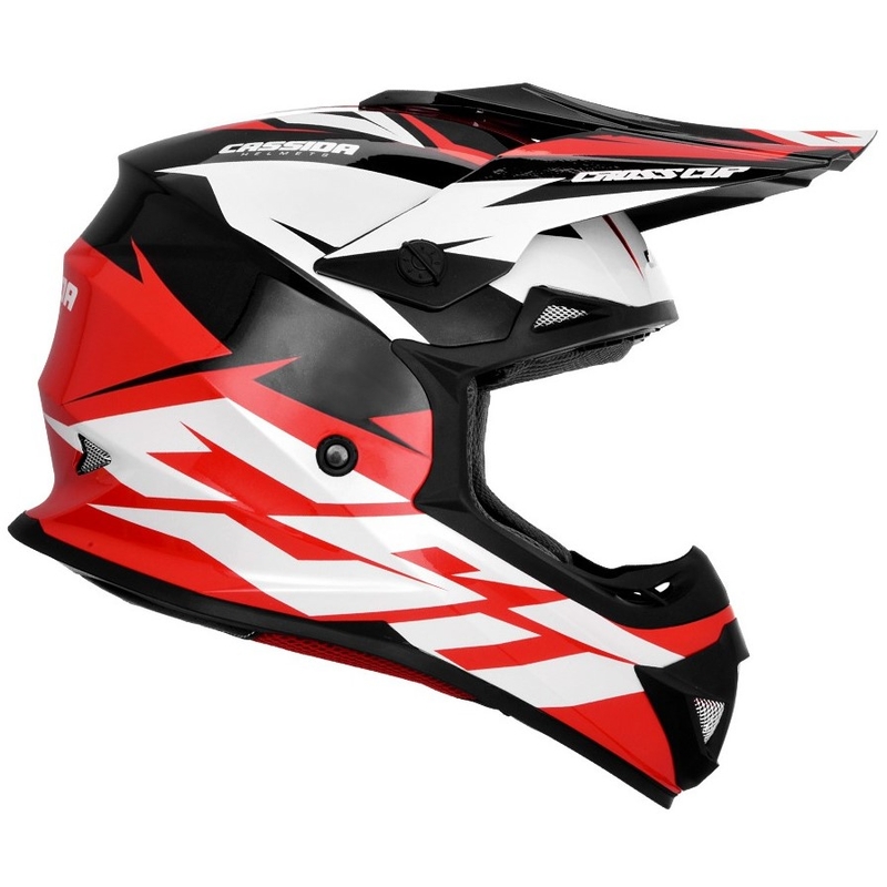Casque de motocross Cassida Cross Cup Two noir-blanc-rouge