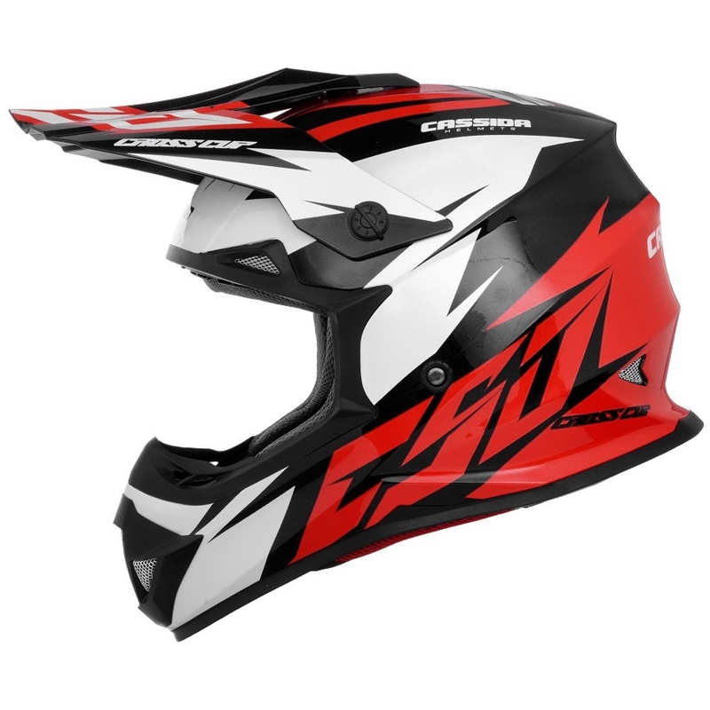 Casque de motocross Cassida Cross Cup Two noir-blanc-rouge