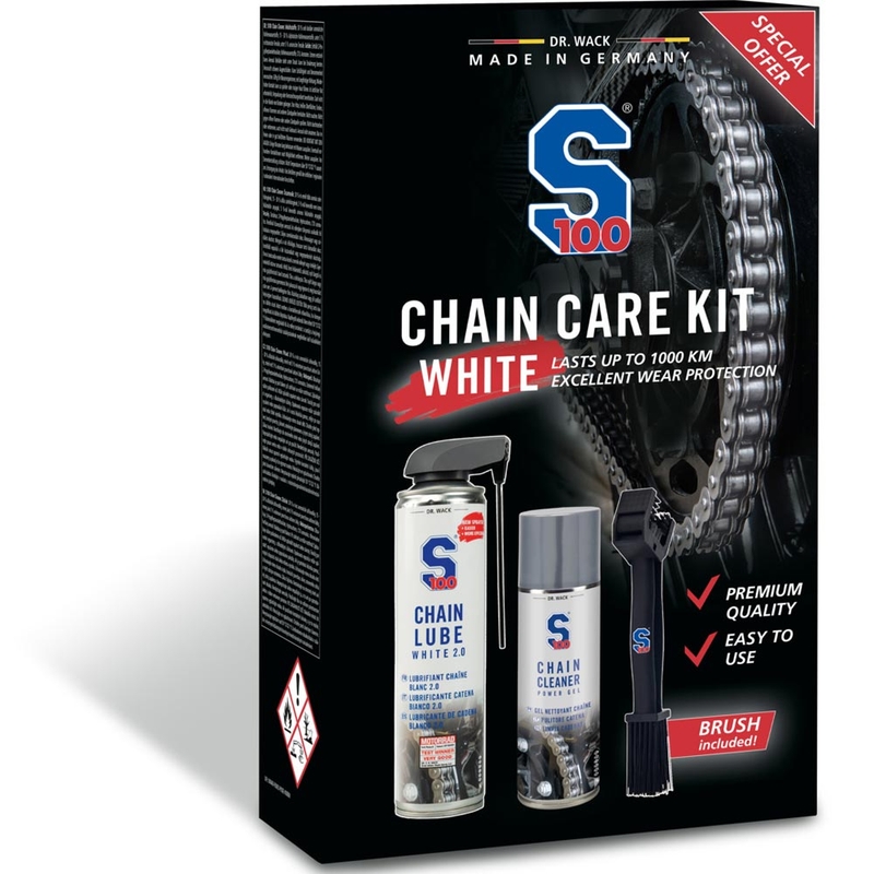 Kit d'entretien de chaîne S100 (lubrifiant blanc)