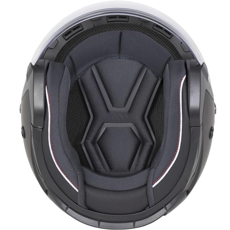 Casque de moto jet Cassida Reflex 2.0, noir mat-gris-argent réfléchissant