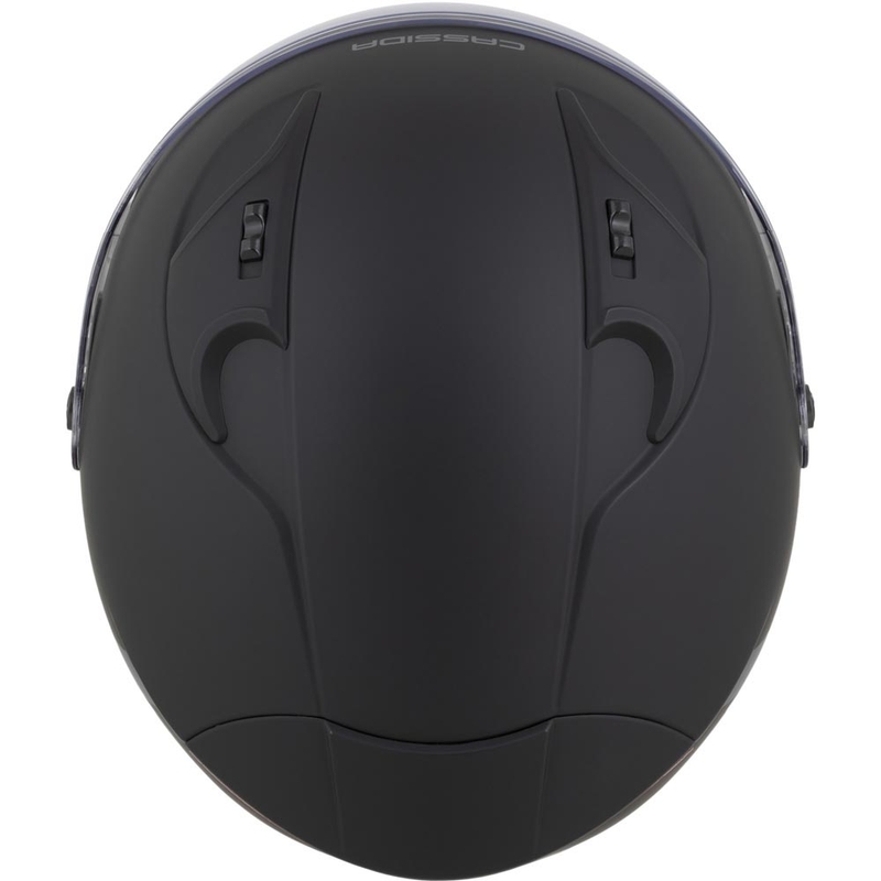 Casque de moto jet Cassida Reflex 2.0, noir mat-gris-argent réfléchissant