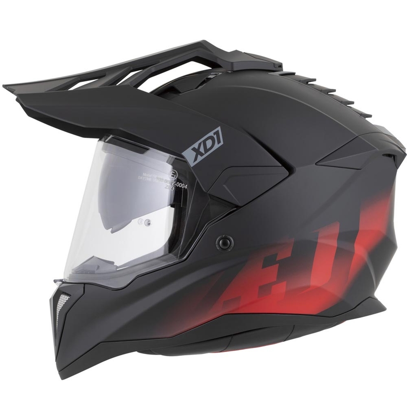 Casque de moto enduro ZED XD1 noir mat-rouge