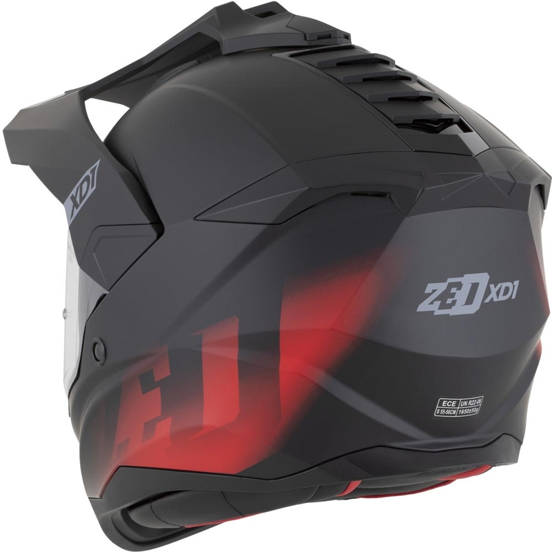 Casque de moto enduro ZED XD1 noir mat-rouge