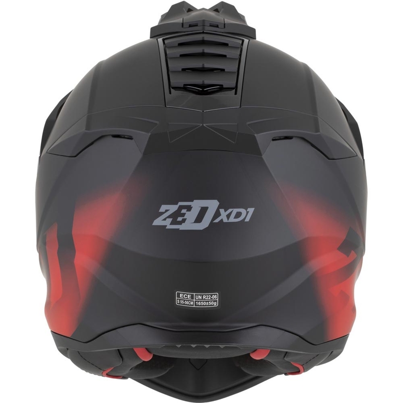 Casque de moto enduro ZED XD1 noir mat-rouge