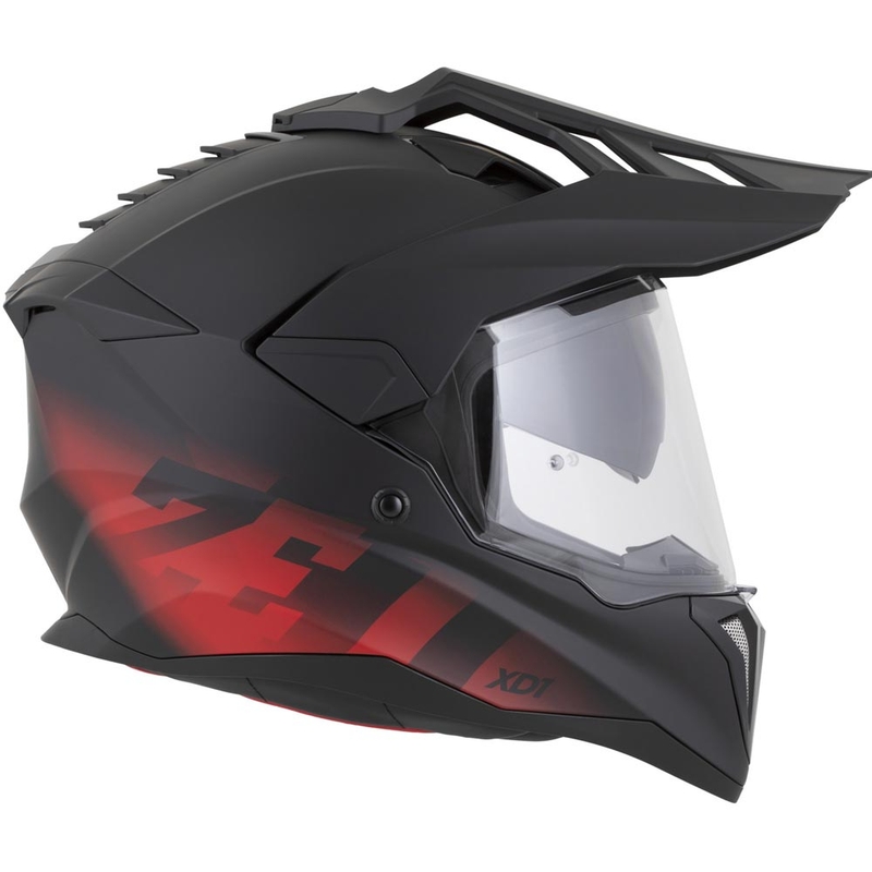 Casque de moto enduro ZED XD1 noir mat-rouge
