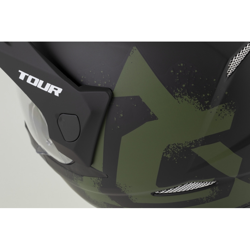 Casque de moto enduro Cassida Tour 2.0 Crew noir mat-vert foncé