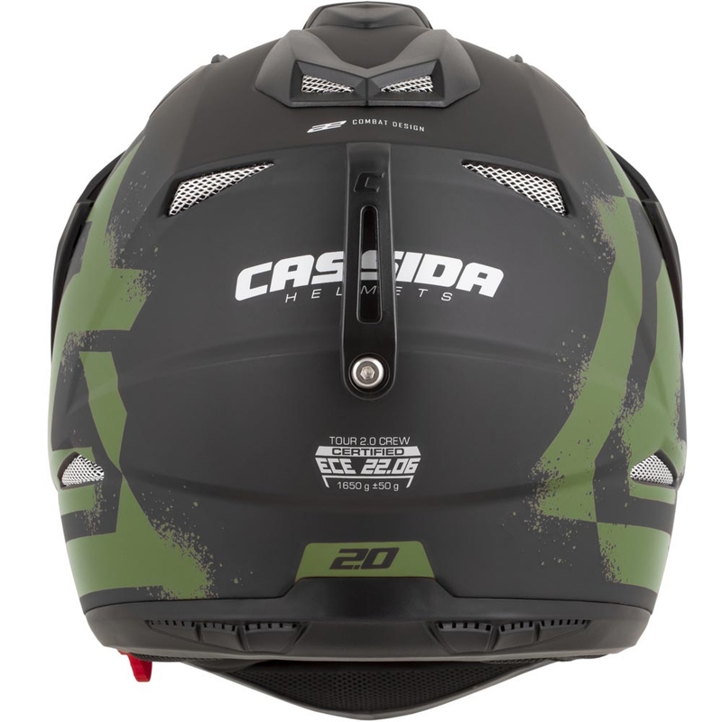 Casque de moto enduro Cassida Tour 2.0 Crew noir mat-vert foncé