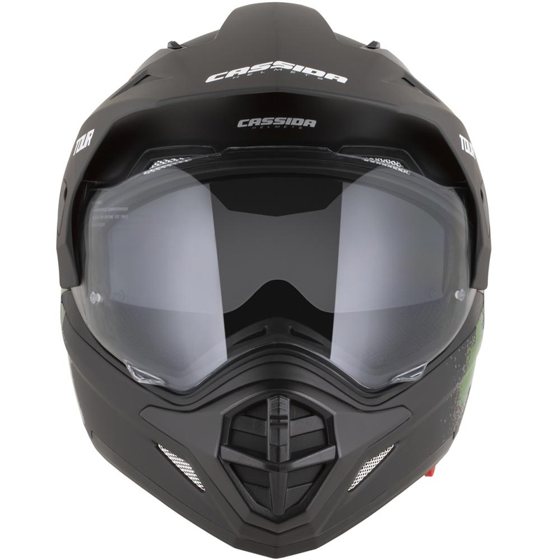 Casque de moto enduro Cassida Tour 2.0 Crew noir mat-vert foncé