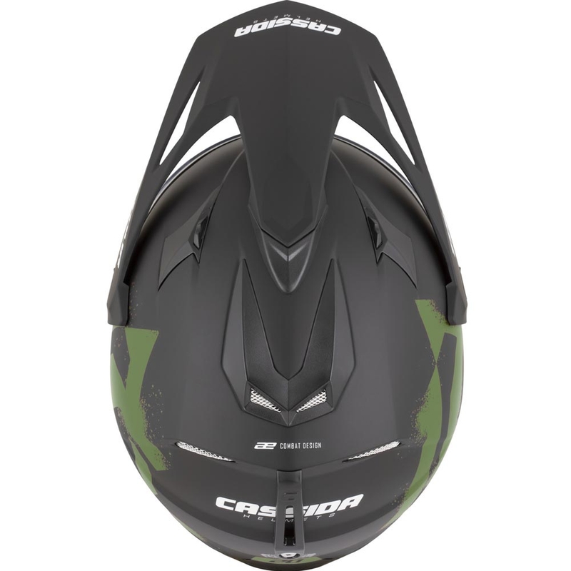 Casque de moto enduro Cassida Tour 2.0 Crew noir mat-vert foncé