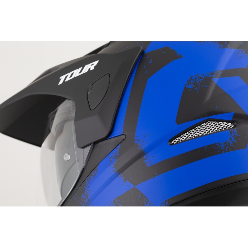 Casque de moto enduro Cassida Tour 2.0 Crew noir mat-bleu