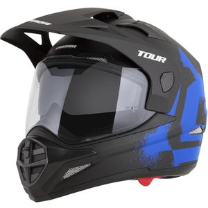 Casque de moto enduro Cassida Tour 2.0 Crew noir mat-bleu