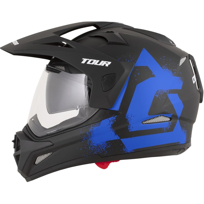 Casque de moto enduro Cassida Tour 2.0 Crew noir mat-bleu