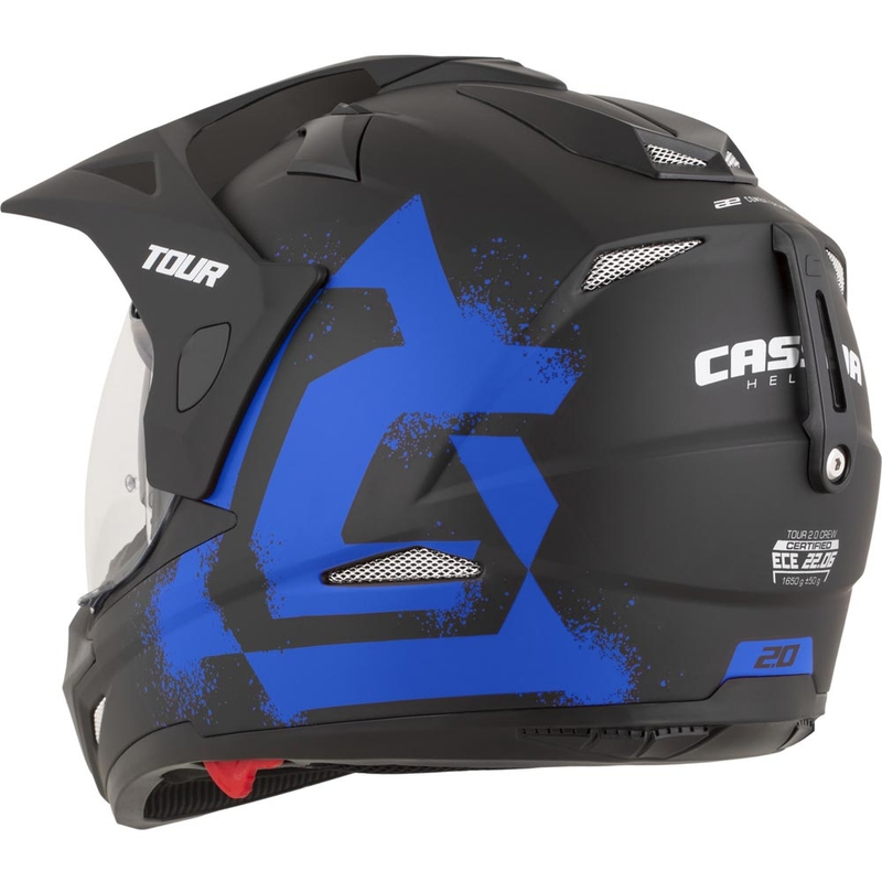 Casque de moto enduro Cassida Tour 2.0 Crew noir mat-bleu