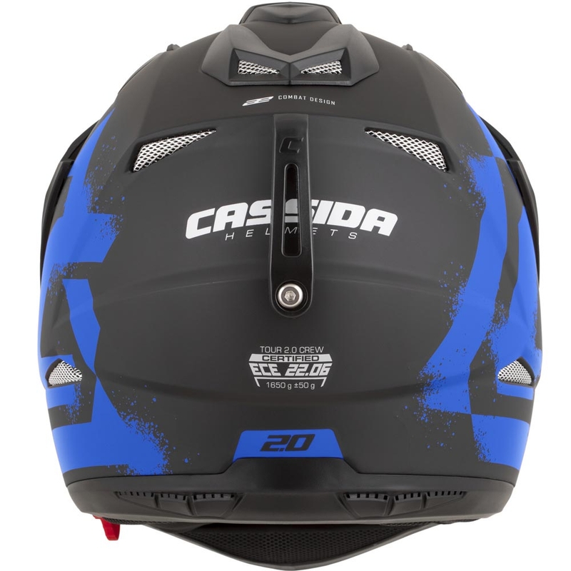 Casque de moto enduro Cassida Tour 2.0 Crew noir mat-bleu