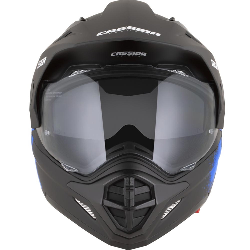 Casque de moto enduro Cassida Tour 2.0 Crew noir mat-bleu