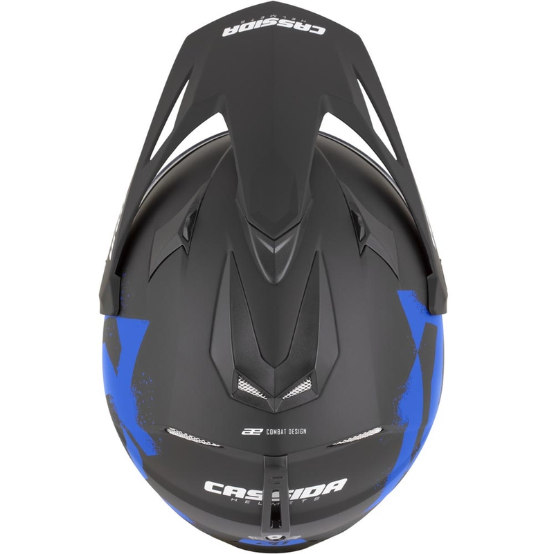 Casque de moto enduro Cassida Tour 2.0 Crew noir mat-bleu