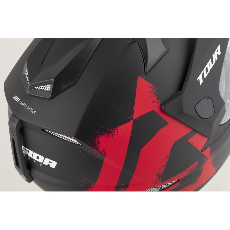 Casque de moto enduro Cassida Tour 2.0 Crew noir mat-rouge