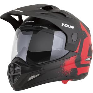 Casque de moto enduro Cassida Tour 2.0 Crew noir mat-rouge