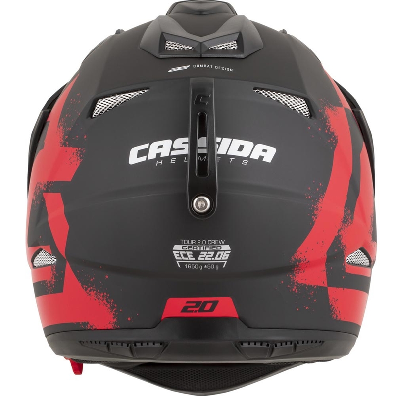 Casque de moto enduro Cassida Tour 2.0 Crew noir mat-rouge