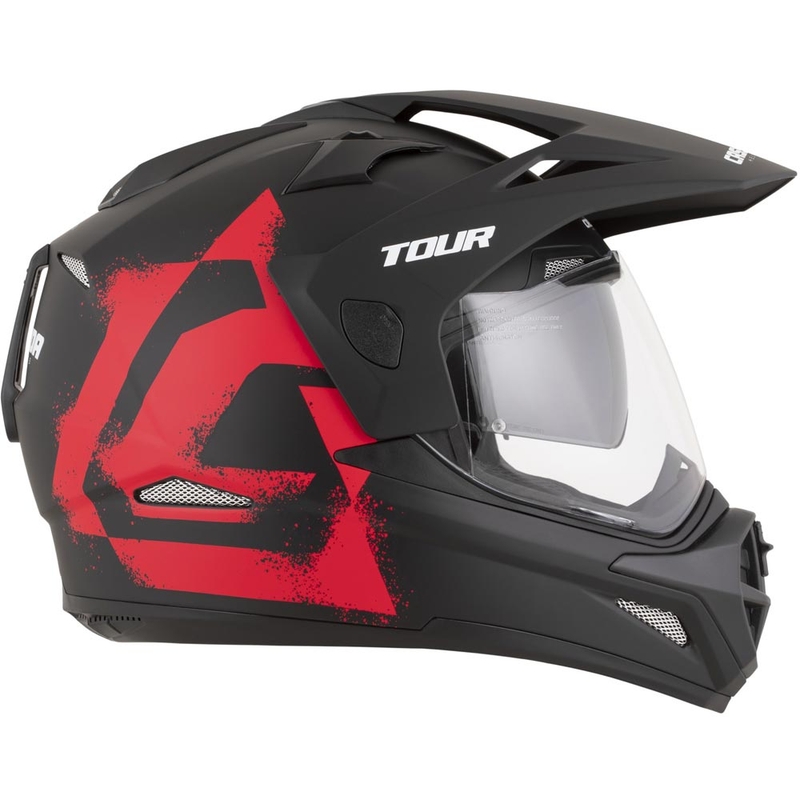 Casque de moto enduro Cassida Tour 2.0 Crew noir mat-rouge