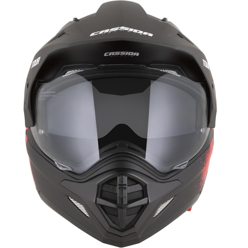 Casque de moto enduro Cassida Tour 2.0 Crew noir mat-rouge
