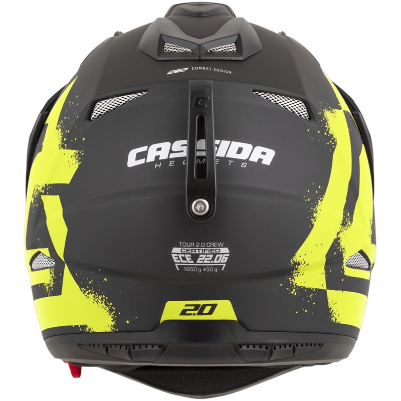 Casque de moto enduro Cassida Tour 2.0 Crew noir mat-jaune fluo