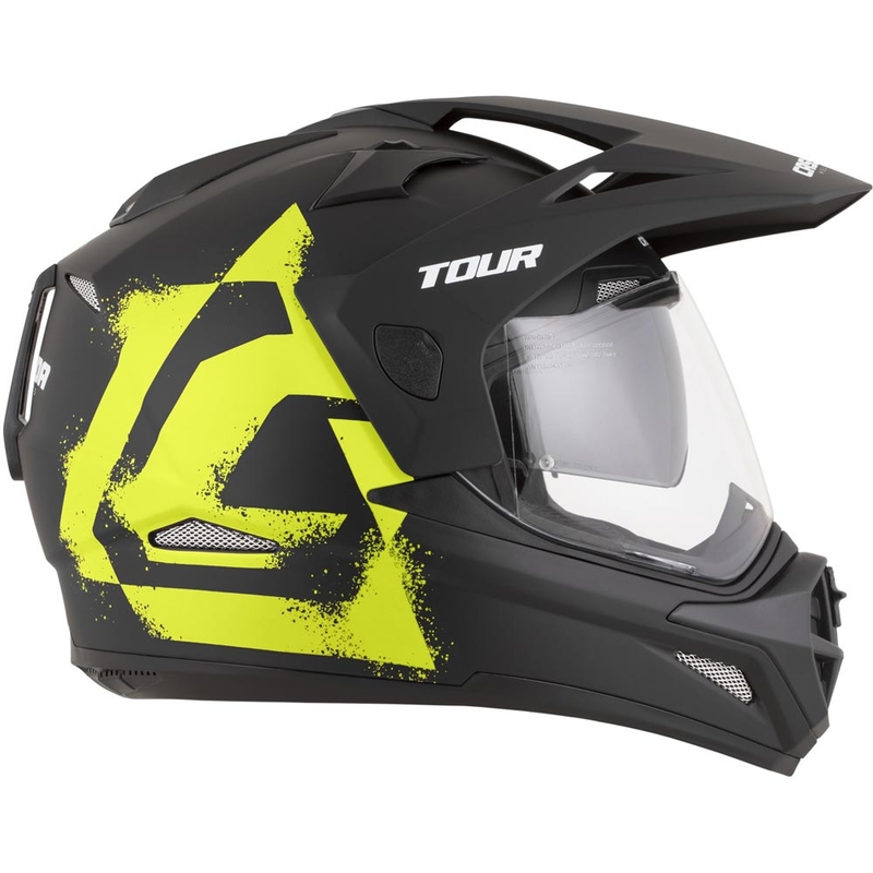 Casque de moto enduro Cassida Tour 2.0 Crew noir mat-jaune fluo