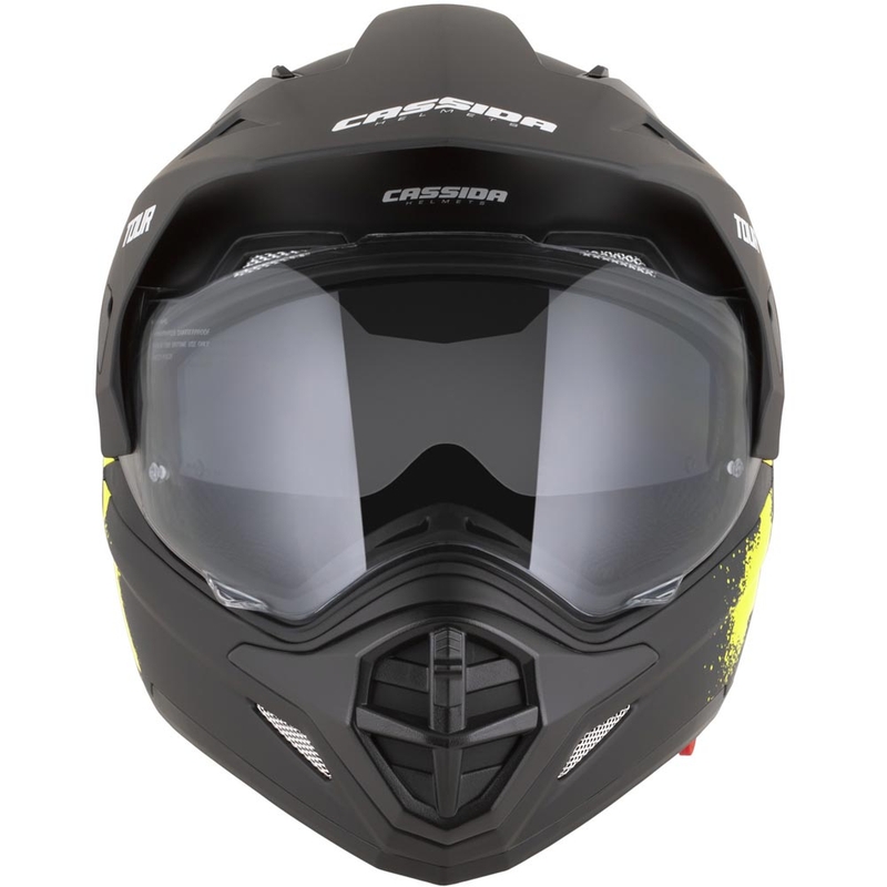 Casque de moto enduro Cassida Tour 2.0 Crew noir mat-jaune fluo