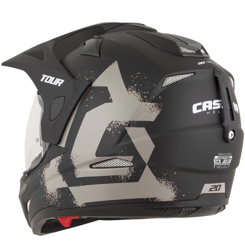 Casque de moto enduro Cassida Tour 2.0 Crew noir mat sable