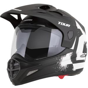 Casque de moto enduro Cassida Tour 2.0 Crew noir mat et blanc
