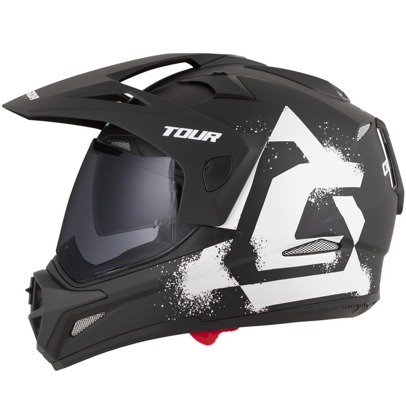Casque de moto enduro Cassida Tour 2.0 Crew noir mat et blanc