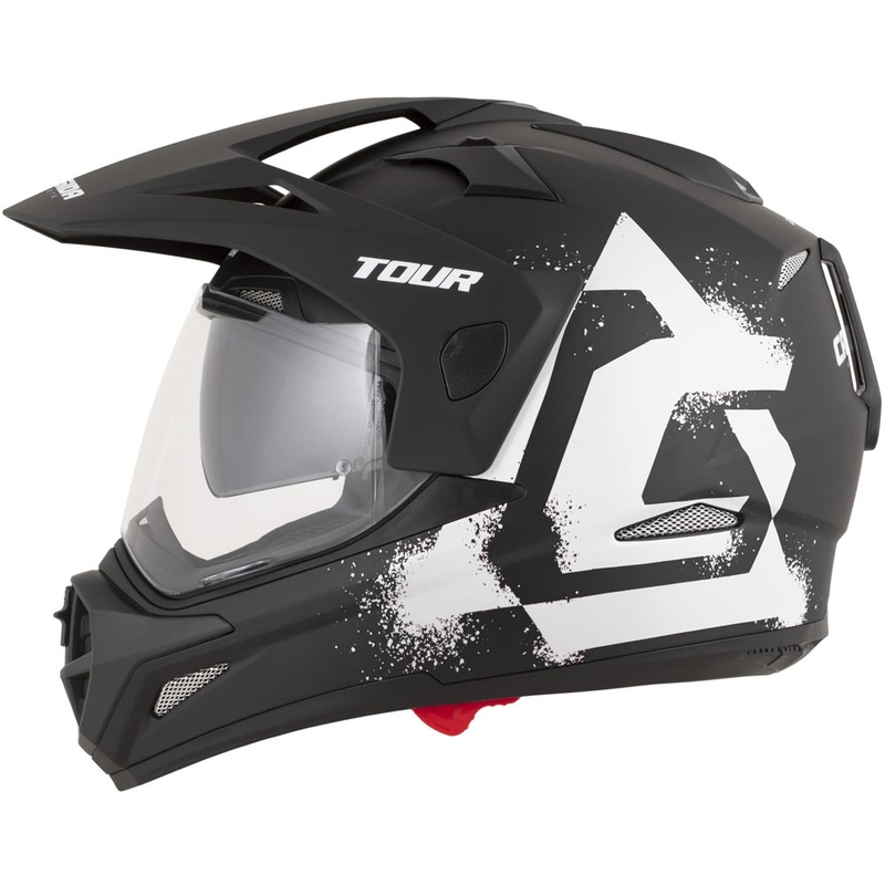 Casque de moto enduro Cassida Tour 2.0 Crew noir mat et blanc