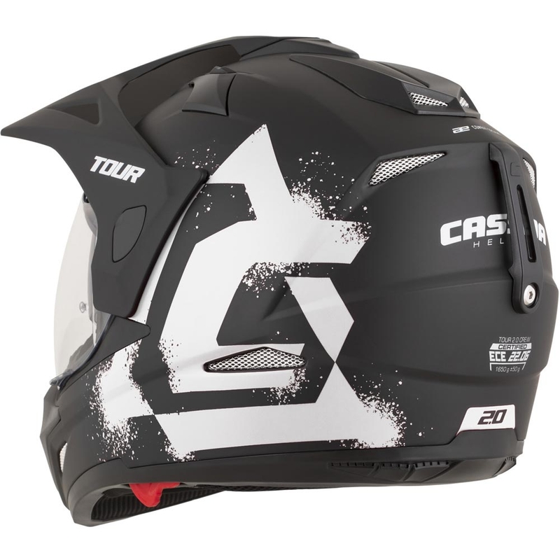Casque de moto enduro Cassida Tour 2.0 Crew noir mat et blanc