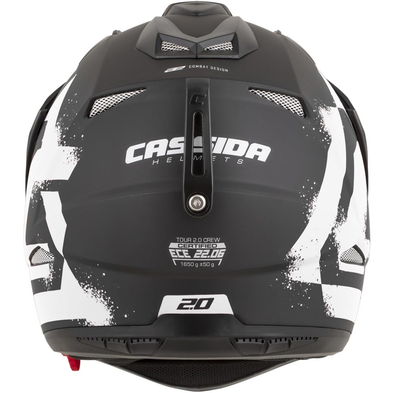 Casque de moto enduro Cassida Tour 2.0 Crew noir mat et blanc