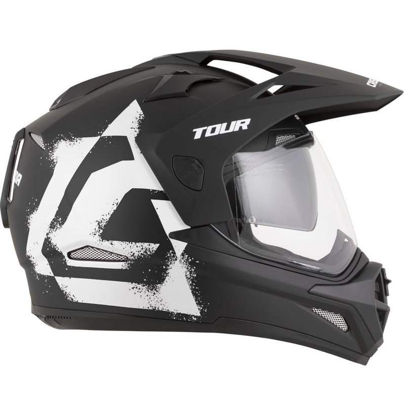 Casque de moto enduro Cassida Tour 2.0 Crew noir mat et blanc