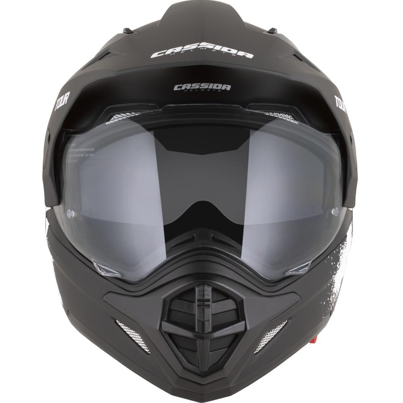 Casque de moto enduro Cassida Tour 2.0 Crew noir mat et blanc
