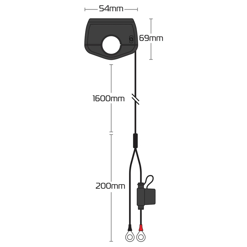 Connecteur Oxford Slim Socket USB-C et USB-A noir