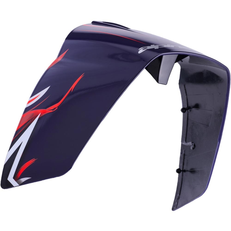 Spoiler aérodynamique pour casques de moto Alpinestars Supertech R10 FLYTE, profil racing, bleu-rouge-blanc mat