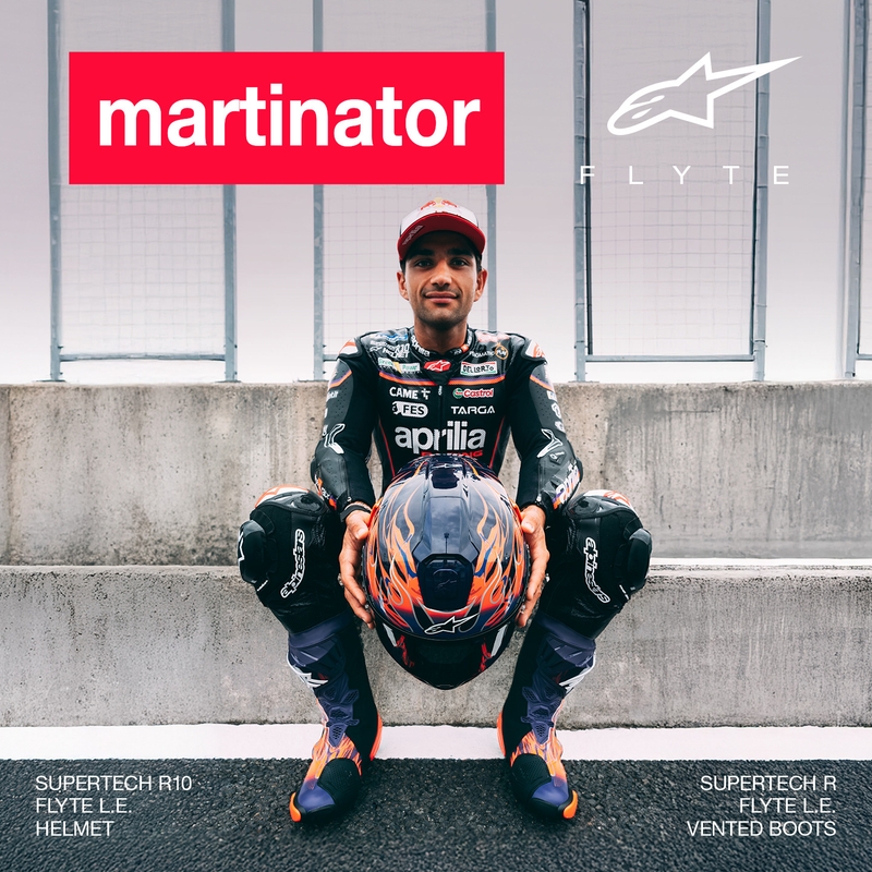 Casque intégral de moto Alpinestars Supertech R-10 Flyte édition limitée Jorge Martin violet-rouge