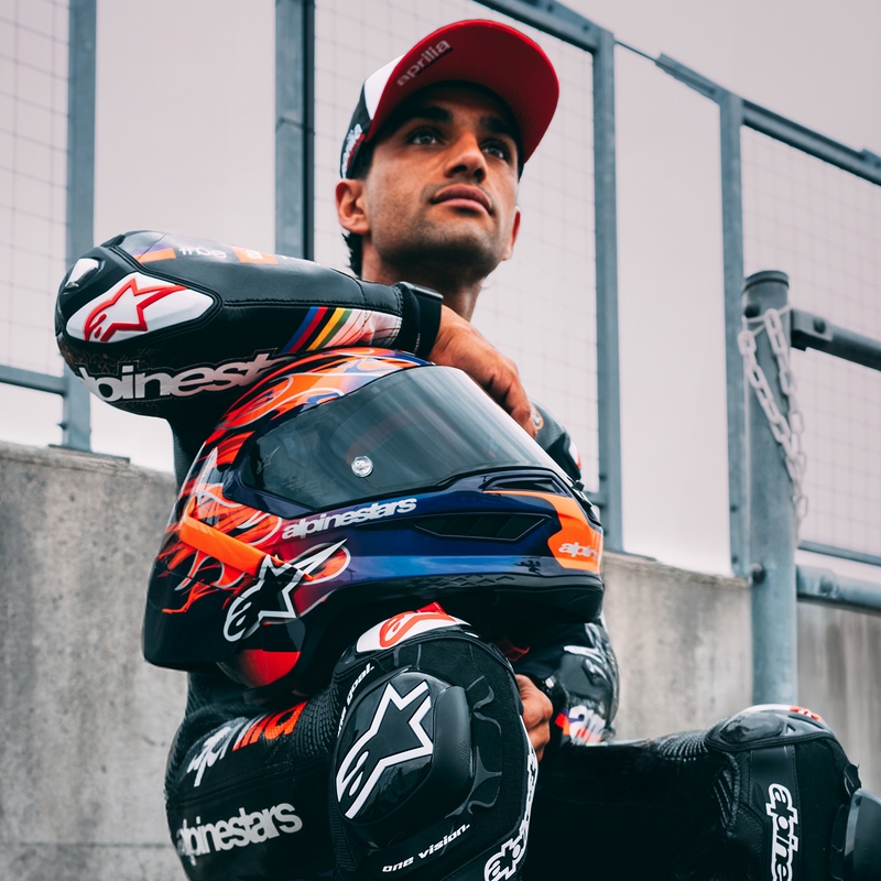 Casque intégral de moto Alpinestars Supertech R-10 Flyte édition limitée Jorge Martin violet-rouge