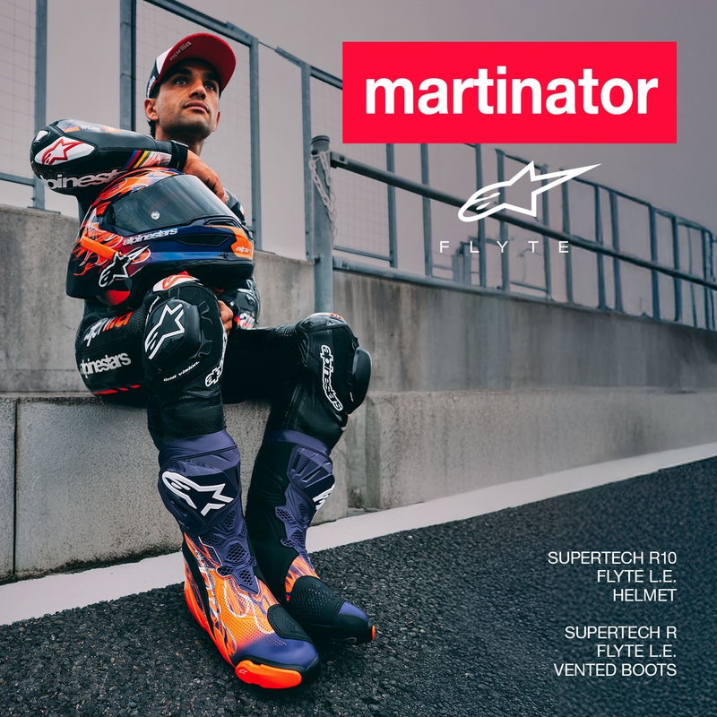 Casque intégral de moto Alpinestars Supertech R-10 Flyte édition limitée Jorge Martin violet-rouge