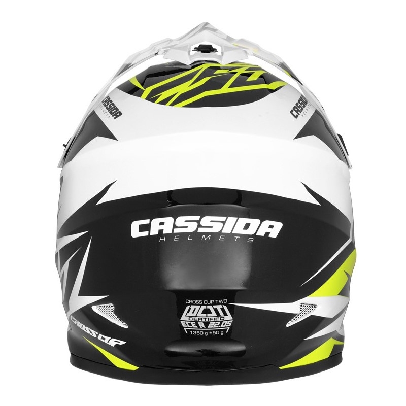 Cassida Cross Cup Two Motocross Helmet noir-blanc-gris-jaune fluo